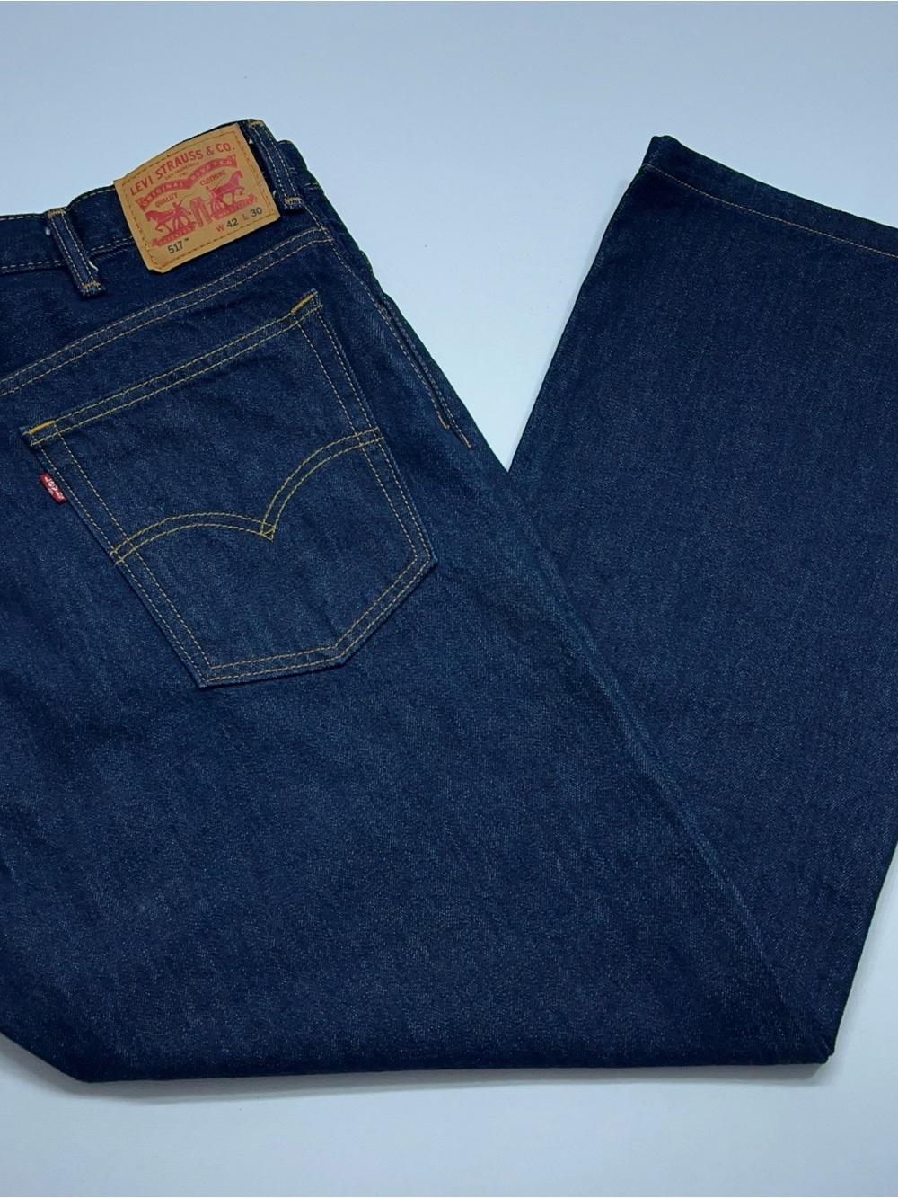 Levi’s 517 Regular Boot Cut Blue Jeans Mens Size 42x28 Dark Wash Tagged 42x30 - Picture 14 of 14